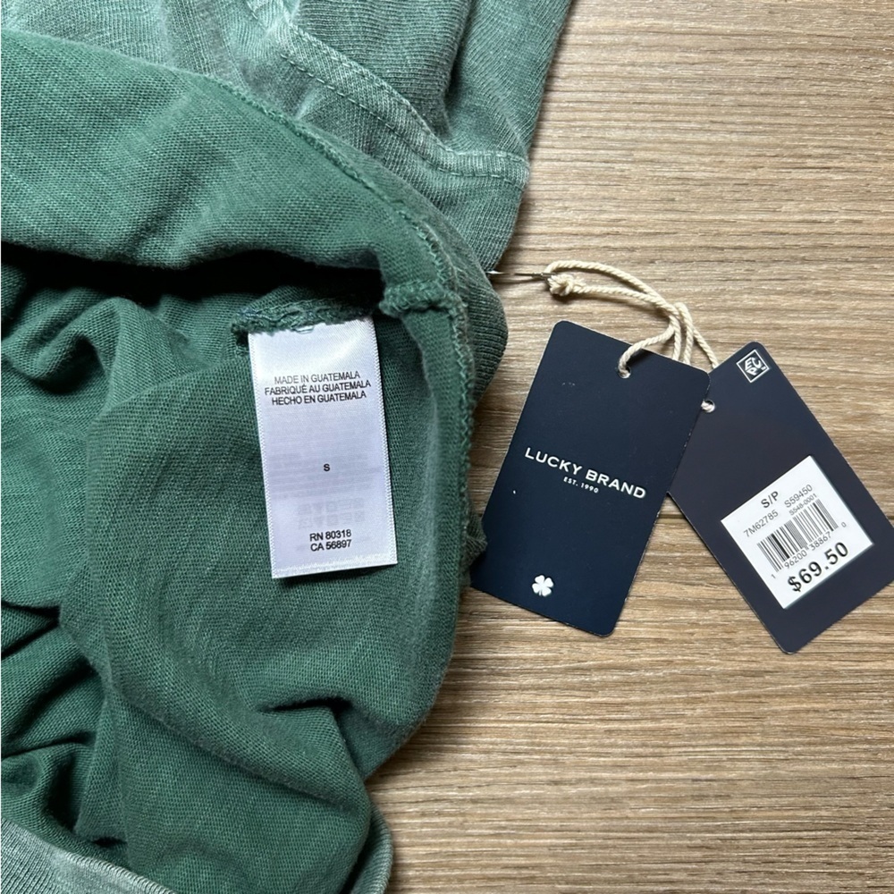 Lucky Brand | Weekend Slub Jersey Hoodie in Washed out Green (Small) - Picture 8 of 13